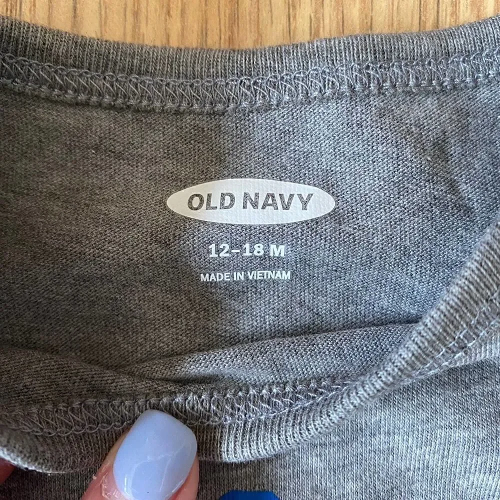 Old Navy This is How I Roll Hanukkah Dreidel Onesie Gray 12-18 Months